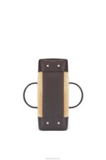 Loewe Men Amazona 44 bag in suede and calfskin 206XF160 Gold/Chocolate Brown - Image 7