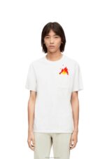 Loewe Men Calcifer pocket T-shirt in cotton 206XF828 White - Image 3