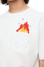 Loewe Men Calcifer pocket T-shirt in cotton 206XF828 White - Image 7