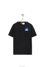 Loewe Men Calcifer pocket T-shirt in cotton 206XF829 Black - Image 9