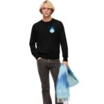 Loewe Men Calcifer sweater in wool 206XF1025 Black