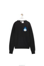 Loewe Men Calcifer sweater in wool 206XF1025 Black - Image 9