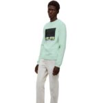 Loewe Men Ceramic print sweatshirt in cotton 206XF816 Pale Green