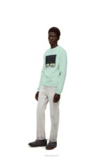Loewe Men Ceramic print sweatshirt in cotton 206XF816 Pale Green
