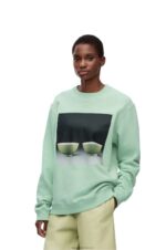 Loewe Men Ceramic print sweatshirt in cotton 206XF816 Pale Green - Image 4