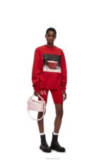 Loewe Men Ceramic print sweatshirt in cotton 206XF817 Red - Image 2