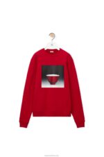 Loewe Men Ceramic print sweatshirt in cotton 206XF817 Red - Image 6