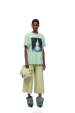 Loewe Men Ceramic print T-shirt in cotton 206XF820 Pale Green
