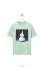 Loewe Men Ceramic print T-shirt in cotton 206XF820 Pale Green - Image 3