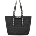 Loewe Men Fold Shopper in raffia 206XF15 Black