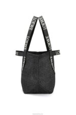 Loewe Men Fold Shopper in raffia 206XF15 Black - Image 4