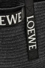 Loewe Men Fold Shopper in raffia 206XF15 Black - Image 6