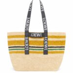 Loewe Men Fold Shopper in raffia 206XF16 Multicolor/Black