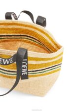 Loewe Men Fold Shopper in raffia 206XF16 Multicolor/Black - Image 5