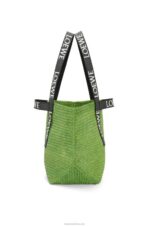 Loewe Men Fold Shopper in raffia 206XF29 Green/Black - Image 4