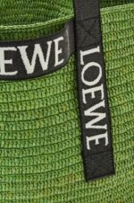 Loewe Men Fold Shopper in raffia 206XF29 Green/Black - Image 7