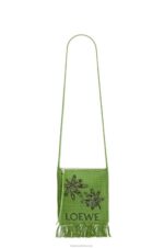 Loewe Men Fringes crossbody bag in organic cotton 206XF231 Green - Image 5