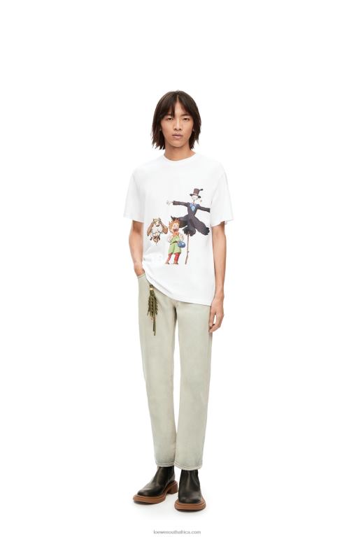 loewe_men_heen_markl_and_turnip_head_t_shirt_in_cotton_206xf831_white.jpg Loewe Men Heen, Markl and Turnip Head T-shirt in cotton 206XF831 White - Image 1