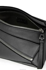 Loewe Men Mini Puzzle bumbag in classic calfskin 206XF279 Black - Image 6