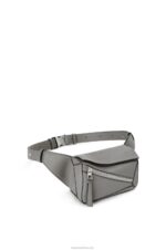 Loewe Men Mini Puzzle bumbag in classic calfskin 206XF570 Asphalt Grey - Image 3