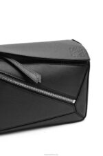 Loewe Men Small Puzzle bumbag in diamond calfskin 206XF566 Black - Image 7