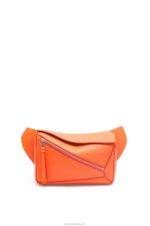 Loewe Men Small Puzzle bumbag in diamond calfskin 206XF568 Orange