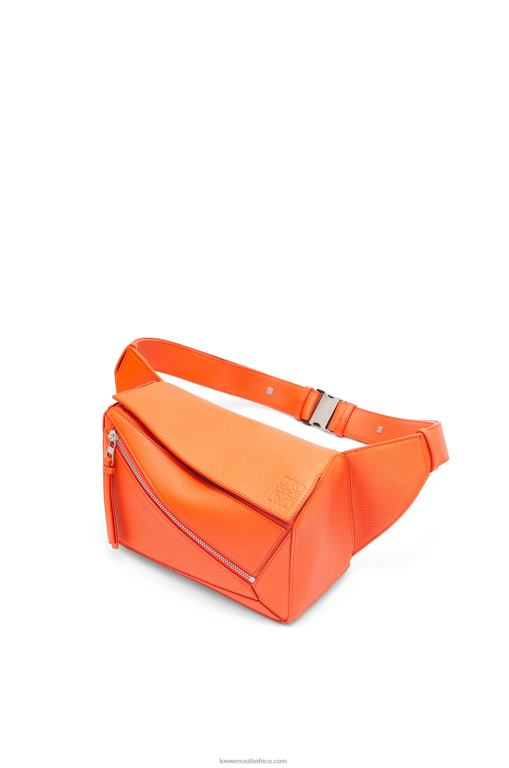 Loewe Men Small Puzzle bumbag in diamond calfskin 206XF568 Orange - Image 4