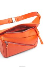 Loewe Men Small Puzzle bumbag in diamond calfskin 206XF568 Orange - Image 7