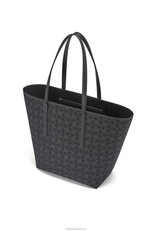 Loewe Men T Tote bag in Anagram jacquard and calfskin 206XF129 Anthracite/Black - Image 3