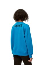Loewe Men Turnip Head sweater in wool 206XF1026 Cerulean Blue - Image 6
