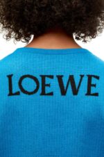 Loewe Men Turnip Head sweater in wool 206XF1026 Cerulean Blue - Image 8