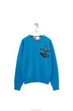 Loewe Men Turnip Head sweater in wool 206XF1026 Cerulean Blue - Image 9