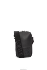 Loewe Men Vertical Crossbody Pocket in satin calfskin 206XF613 Black
