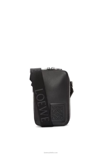 Loewe Men Vertical Crossbody Pocket in satin calfskin 206XF613 Black