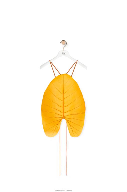 loewe_women_alocasia_leaf_top_206xf860_bright_orange.jpg Loewe Women Alocasia Leaf top 206XF860 Bright Orange - Image 1