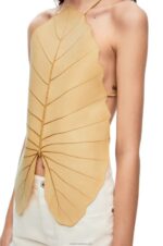 Loewe Women Alocasia Leaf top 206XF861 Beige - Image 4