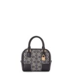 Loewe Women Amazona 16 Square bag in Anagram jacquard and calfskin 206XF139 Navy/Black