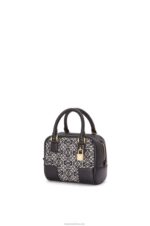 Loewe Women Amazona 16 Square bag in Anagram jacquard and calfskin 206XF139 Navy/Black - Image 4