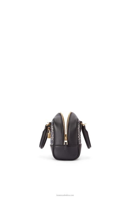Loewe Women Amazona 16 Square bag in Anagram jacquard and calfskin 206XF139 Navy/Black - Image 5