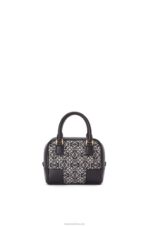 Loewe Women Amazona 16 Square bag in Anagram jacquard and calfskin 206XF139 Navy/Black - Image 6