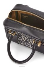 Loewe Women Amazona 16 Square bag in Anagram jacquard and calfskin 206XF139 Navy/Black - Image 8