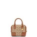 Loewe Women Amazona 16 Square bag in Anagram jacquard and calfskin 206XF163 Tan/Pecan