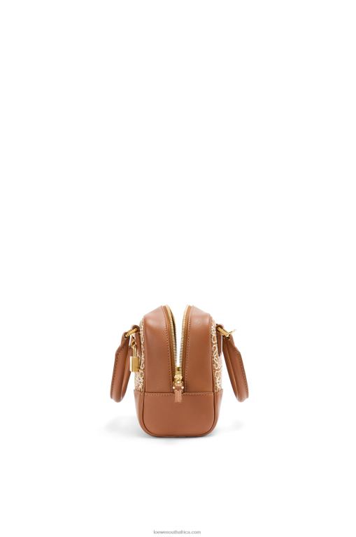 Loewe Women Amazona 16 Square bag in Anagram jacquard and calfskin 206XF163 Tan/Pecan - Image 4