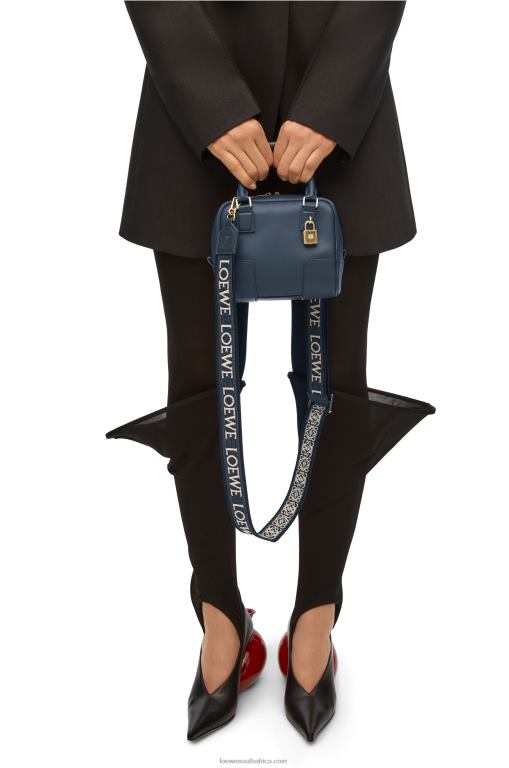 Loewe Women Amazona 16 Square bag in nappa calfskin 206XF158 Onyx Blue - Image 2