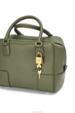 Loewe Women Amazona 19 square bag in nappa calfskin 206XF166 Avocado Green - Image 9