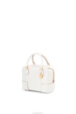 Loewe Women Amazona 19 square bag in soft grained calfskin 206XF152 Soft White - Image 4