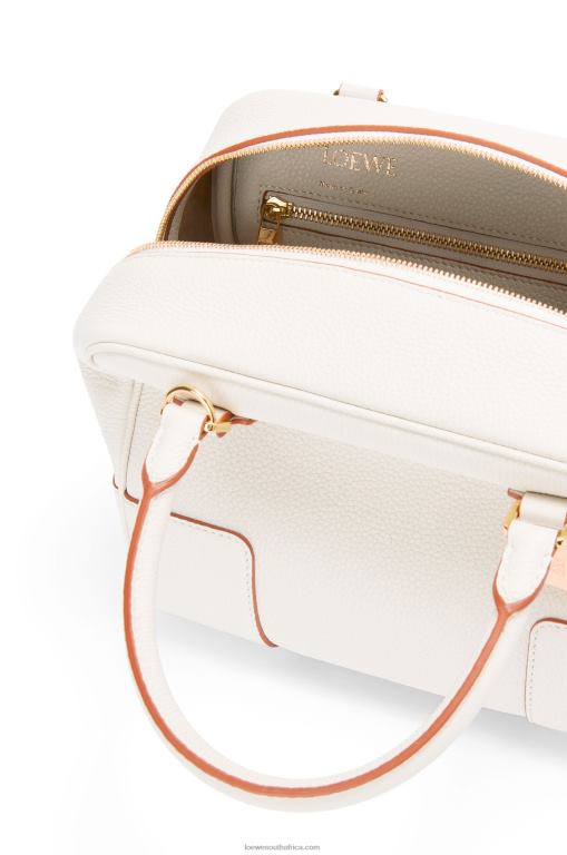 Loewe Women Amazona 19 square bag in soft grained calfskin 206XF152 Soft White - Image 8