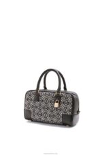 Loewe Women Amazona 23 in Anagram jacquard and calfskin 206XF150 Navy/Black - Image 3