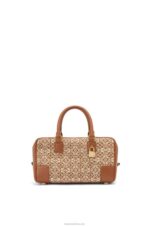 Loewe Women Amazona 23 in Anagram jacquard and calfskin 206XF162 Tan/Pecan