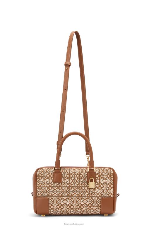 Loewe Women Amazona 23 in Anagram jacquard and calfskin 206XF162 Tan/Pecan - Image 5
